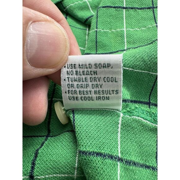 Masters Collection Augusta National Men's L Pique Polo Shirt Green Check Irish - Picture 8 of 8